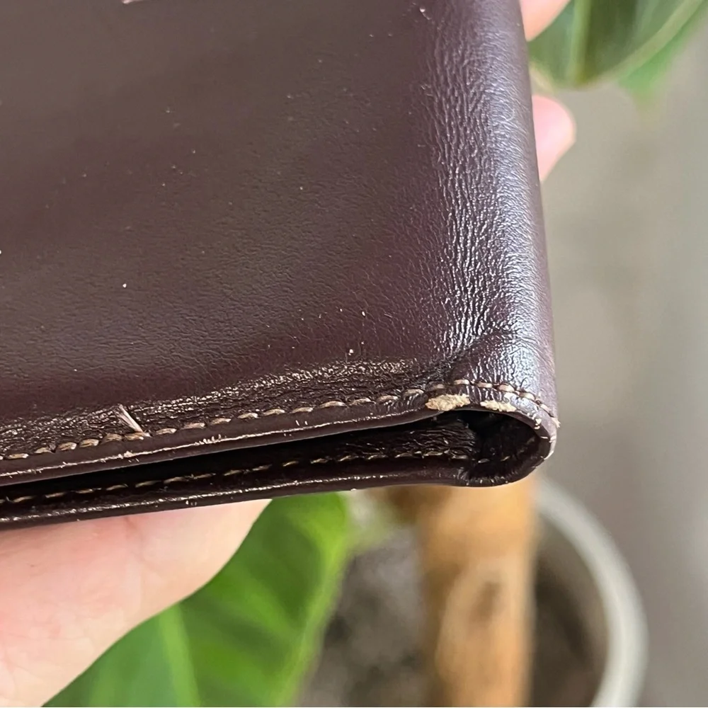 BOSCA Wallet Saddler Collection Brown Leather Bifold Vintage